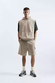 Джоггерские шорты cargo бермуды ZARA, кэмел
