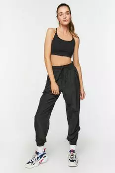 Джоггеры Active с застежкой-молнией и подолом Forever 21, черный