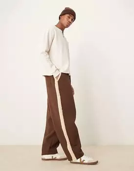 Джоггеры Balloon Fit с подкладкой из искусственного меха цвета хаки ASOS DESIGN