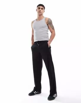 Джоггеры Bershka из сирсакера черного цвета