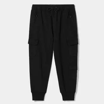 Джоггеры Bershka Slim Cargo, черный