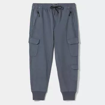 Джоггеры Bershka Slim Cargo, синий