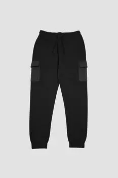 Джоггеры Combat с контрастными карманами Larsson & Co, черный