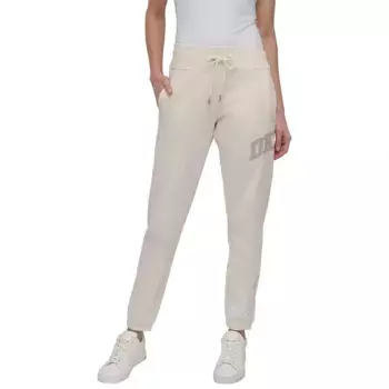 Джоггеры DKNY Distressed Rhinestone Logo Relaxed Fit, бежевый