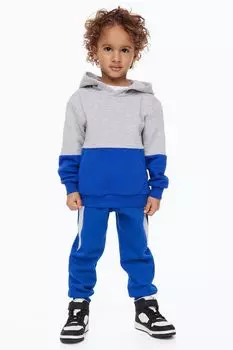 Джоггеры H&amp;M, синий/цветные блоки