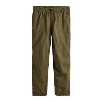 Джоггеры хлопковые H&amp;M Loose Fit Cotton Joggers, темно-зеленый хаки