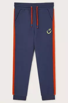 Джоггеры из 100% хлопка с потертыми полосками по бокам Monsoon, синий