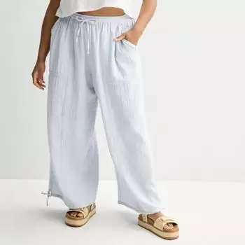 Джоггеры из двойного муслина с низкой посадкой для девушек plus size So, цвет periream