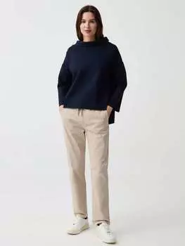 Джоггеры из хлопка стрейч с кулиской Hybrid, цвет light beige