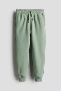 Джоггеры из хлопкового пота H&M, зеленый