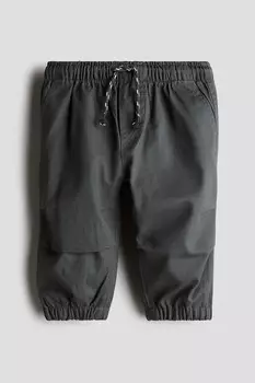 Джоггеры из хлопкового твила H&M, серый