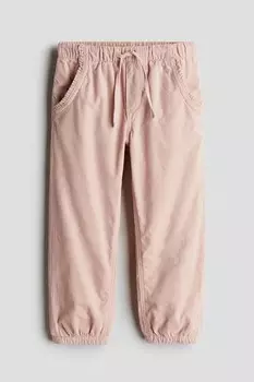 Джоггеры из хлопкового вельвета H&M, розовый