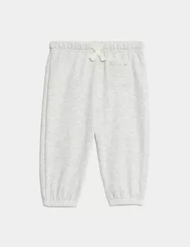 Джоггеры из хлопковой смеси с флисовой подкладкой Marks & Spencer, серый мергель