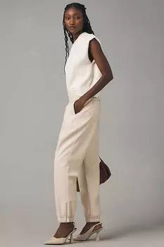 Джоггеры из искусственной кожи Avec Les Filles, слоновая кость