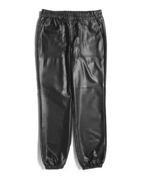Джоггеры из искусственной кожи для больших девочек Blank Nyc, цвет Black Leather