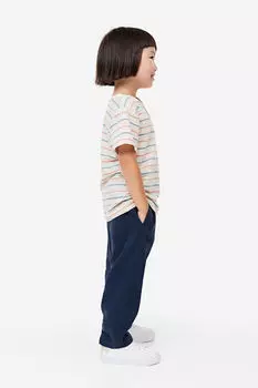 Джоггеры из льняной ткани H&M, синий
