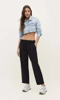Джоггеры из саржи Stradivarius, черный