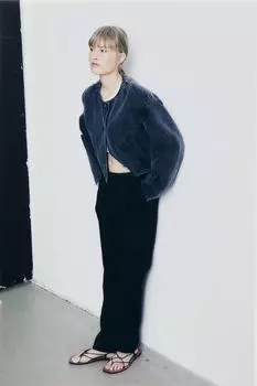 Джоггеры из смеси льна H&M, черный