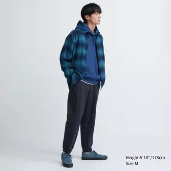 Джоггеры из стираного джерси длиной до щиколотки Uniqlo, темно-синий