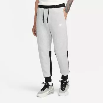 Джоггеры из технического флиса NIKE, цвет dk grey heather/black/white