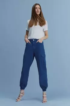 Джоггеры-карго из джерси из денима Next, синий