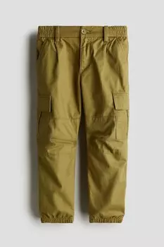 Джоггеры карго из твила H&M, зеленый