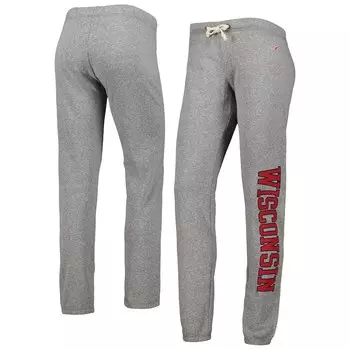 Джоггеры League Collegiate Wear Wisconsin Badgers, серый