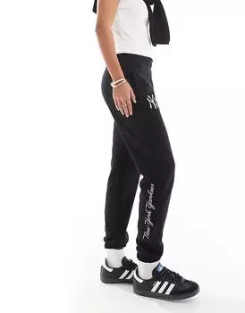 Джоггеры NY Yankees с манжетами и боковым рисунком черного цвета New Era