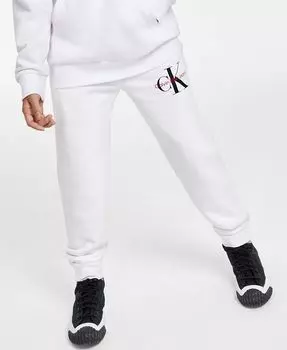 Джоггеры Old School на шнурке для больших мальчиков Calvin Klein, белый