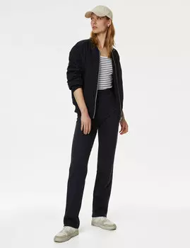 Джоггеры прямого кроя с высоким содержанием хлопка Marks & Spencer, темно-синий