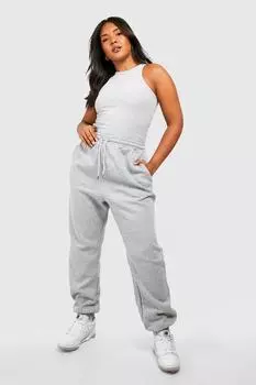 Джоггеры recycled plus basic с манкетами Boohoo, серый