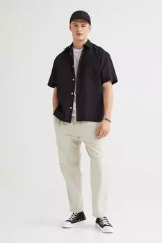 Джоггеры Relaxed Fit из смесового льна H&amp;M, светло-бежевый