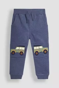 Джоггеры с аппликацией на коленях и карманами для животных Jojo Maman Bb, синий