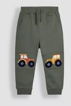 Джоггеры с аппликацией на коленях и карманами для животных Jojo Maman Bb, хаки