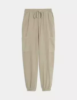 Джоггеры с добавлением лиоцелла, хлопка и льна Marks & Spencer, цвет Latte