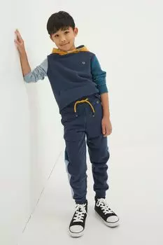 Джоггеры с колор-блоками и толстым лицом Fat Face, синий