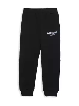 Джоггеры с логотипом для маленьких мальчиков и мальчиков Balmain, черный