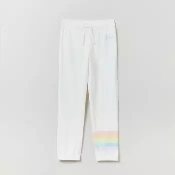 Джоггеры с логотипом и радужным принтом Gap, белый