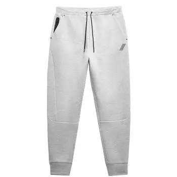 Джоггеры с молниями Zara, серый с меланжевым эффектом