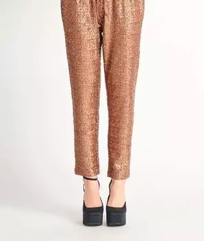 Джоггеры с пайетками цвета розового золота Dex