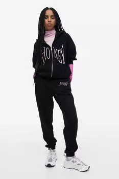 Джоггеры с принтом H&M, черный