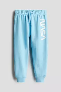 Джоггеры с принтом H&M, голубой