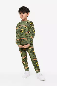 Джоггеры с принтом H&M, хаки