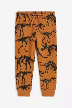 Джоггеры с принтом H&M, коричневый