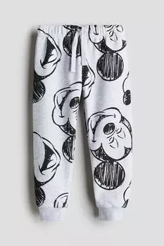 Джоггеры с принтом H&M, серый