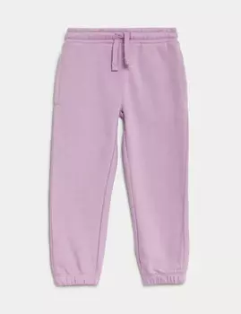 Джоггеры с высоким содержанием хлопка (2–8 лет) Marks & Spencer, фиолетовый