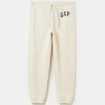 Джоггеры с завязками и вышитым логотипом Gap, бежевый