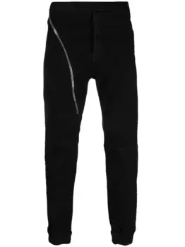 Джоггеры скинни Aircut с декоративными молниями Rick Owens, черный