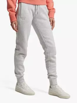 Джоггеры Superdry из органической смеси хлопка с вышитым логотипом Vintage, ледниково-серый меланж