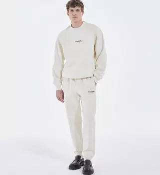 Джоггеры свободного кроя цвета экрю с тройным логотипом THE KOOPLES, экрю